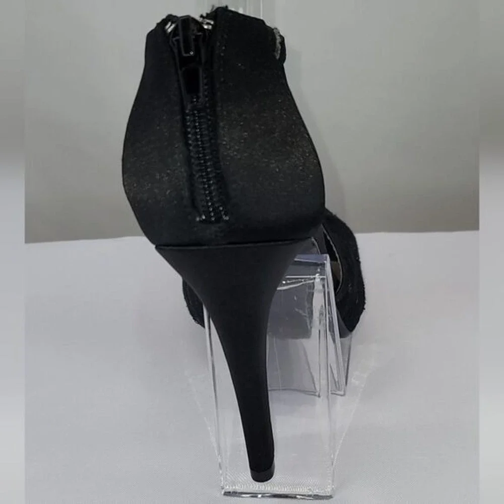 Caparros Black Lacey‎ Peep Toe Heels